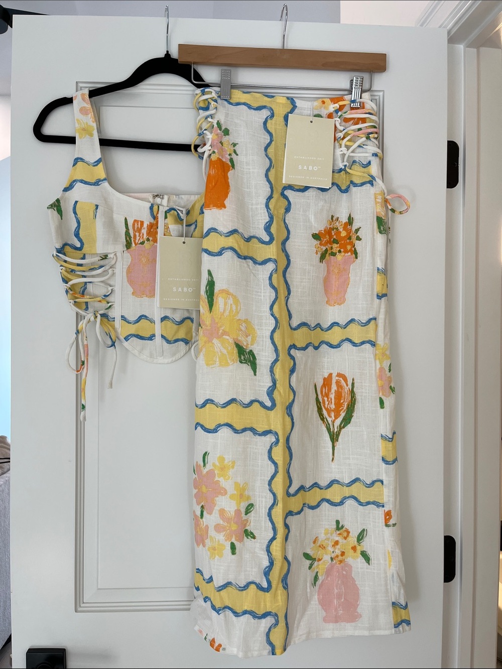 Floral Corset Top and Skirt Set — SABO Linen Set